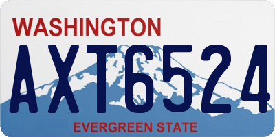 WA license plate AXT6524