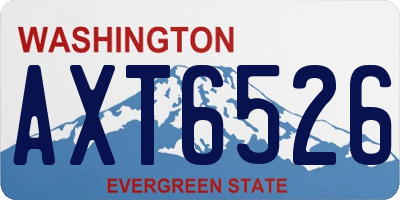 WA license plate AXT6526