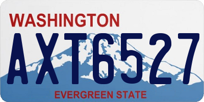 WA license plate AXT6527