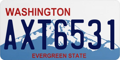 WA license plate AXT6531
