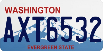 WA license plate AXT6532