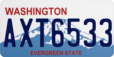 WA license plate AXT6533