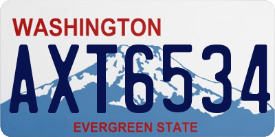 WA license plate AXT6534