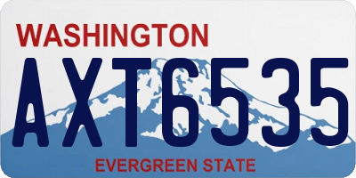 WA license plate AXT6535