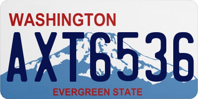 WA license plate AXT6536