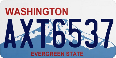 WA license plate AXT6537