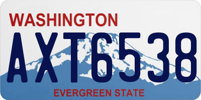 WA license plate AXT6538