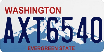 WA license plate AXT6540