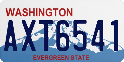 WA license plate AXT6541