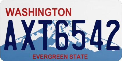 WA license plate AXT6542