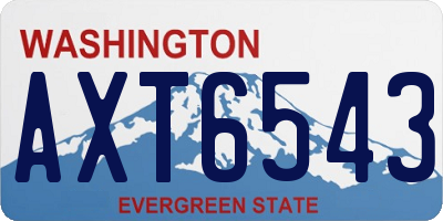 WA license plate AXT6543