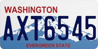 WA license plate AXT6545