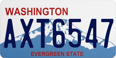 WA license plate AXT6547