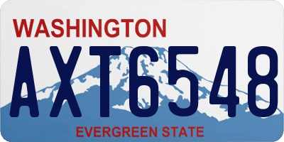WA license plate AXT6548