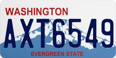 WA license plate AXT6549