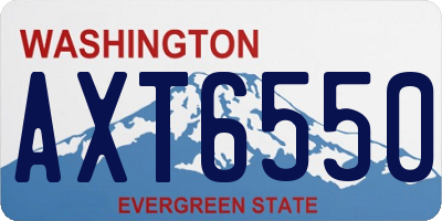 WA license plate AXT6550