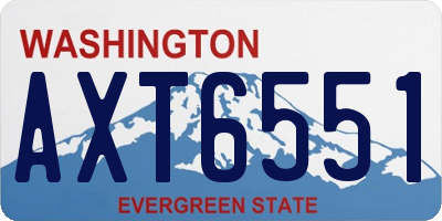 WA license plate AXT6551