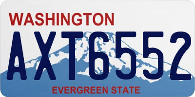 WA license plate AXT6552