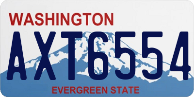 WA license plate AXT6554