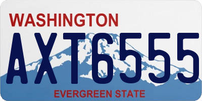 WA license plate AXT6555