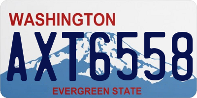 WA license plate AXT6558