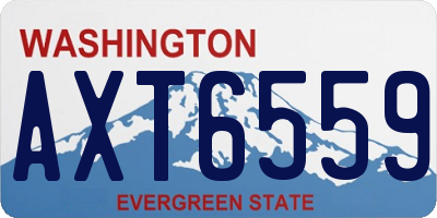 WA license plate AXT6559