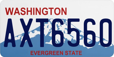 WA license plate AXT6560