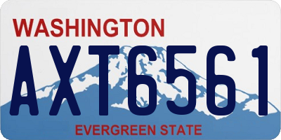 WA license plate AXT6561