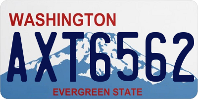 WA license plate AXT6562
