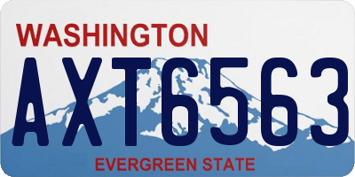 WA license plate AXT6563
