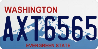 WA license plate AXT6565