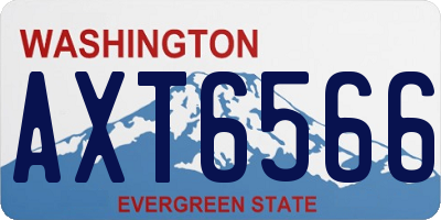 WA license plate AXT6566