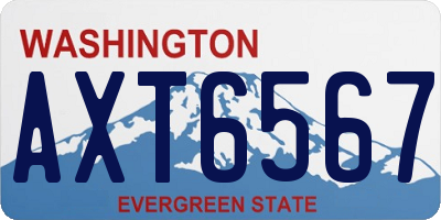 WA license plate AXT6567