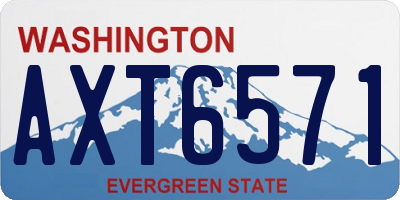 WA license plate AXT6571