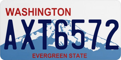 WA license plate AXT6572