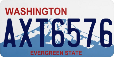 WA license plate AXT6576