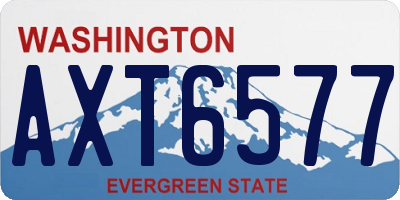 WA license plate AXT6577