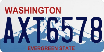 WA license plate AXT6578