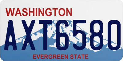 WA license plate AXT6580