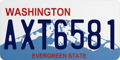 WA license plate AXT6581
