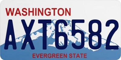 WA license plate AXT6582