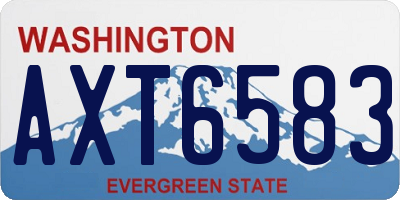 WA license plate AXT6583