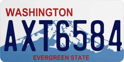 WA license plate AXT6584