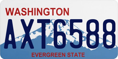 WA license plate AXT6588