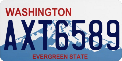 WA license plate AXT6589