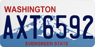 WA license plate AXT6592