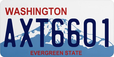 WA license plate AXT6601