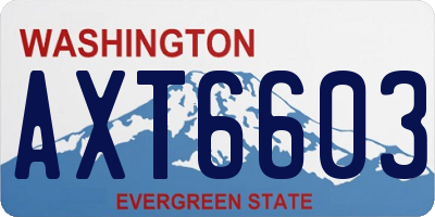 WA license plate AXT6603