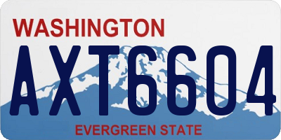 WA license plate AXT6604
