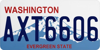 WA license plate AXT6606